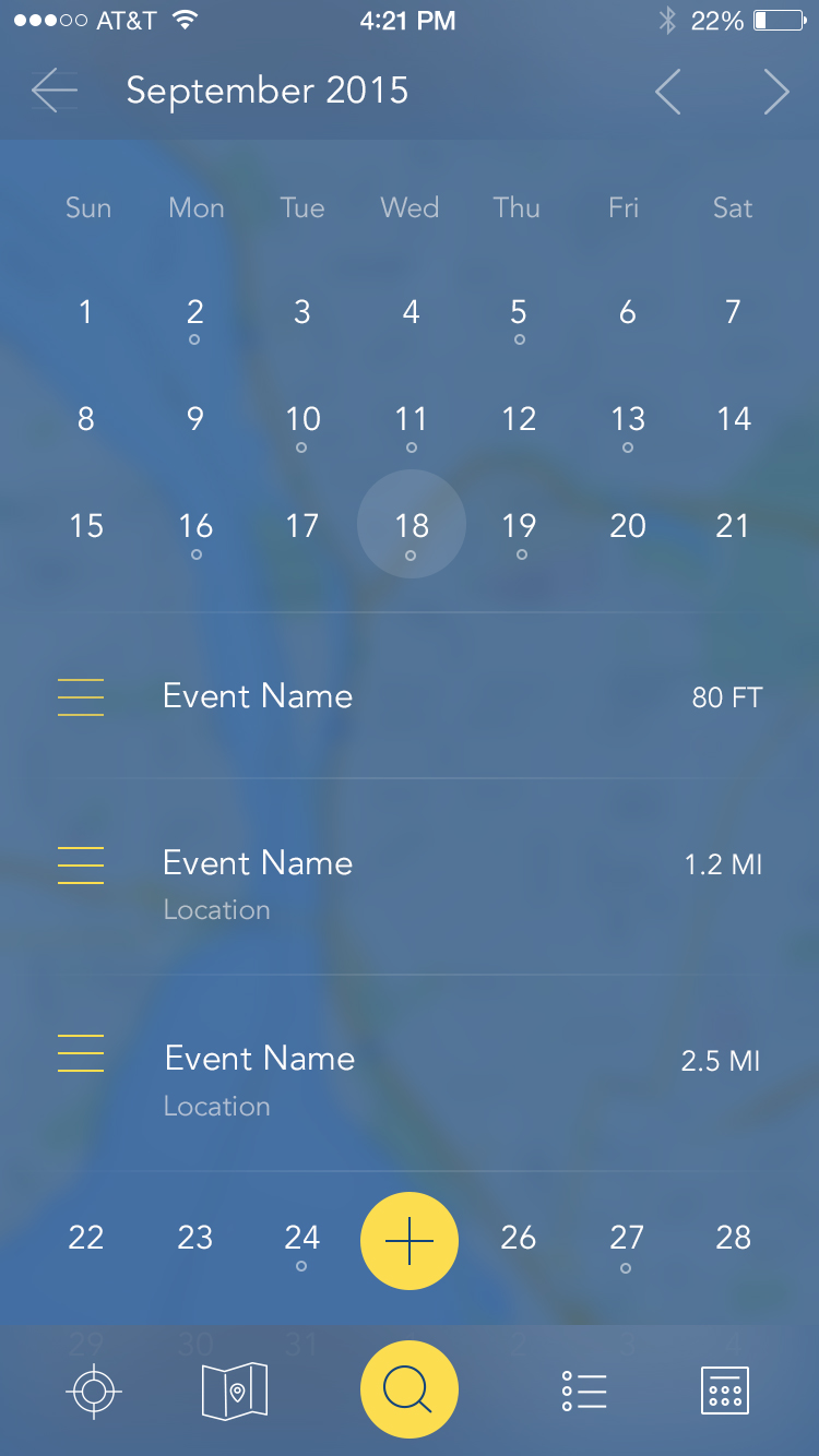 Arounja events calendar view