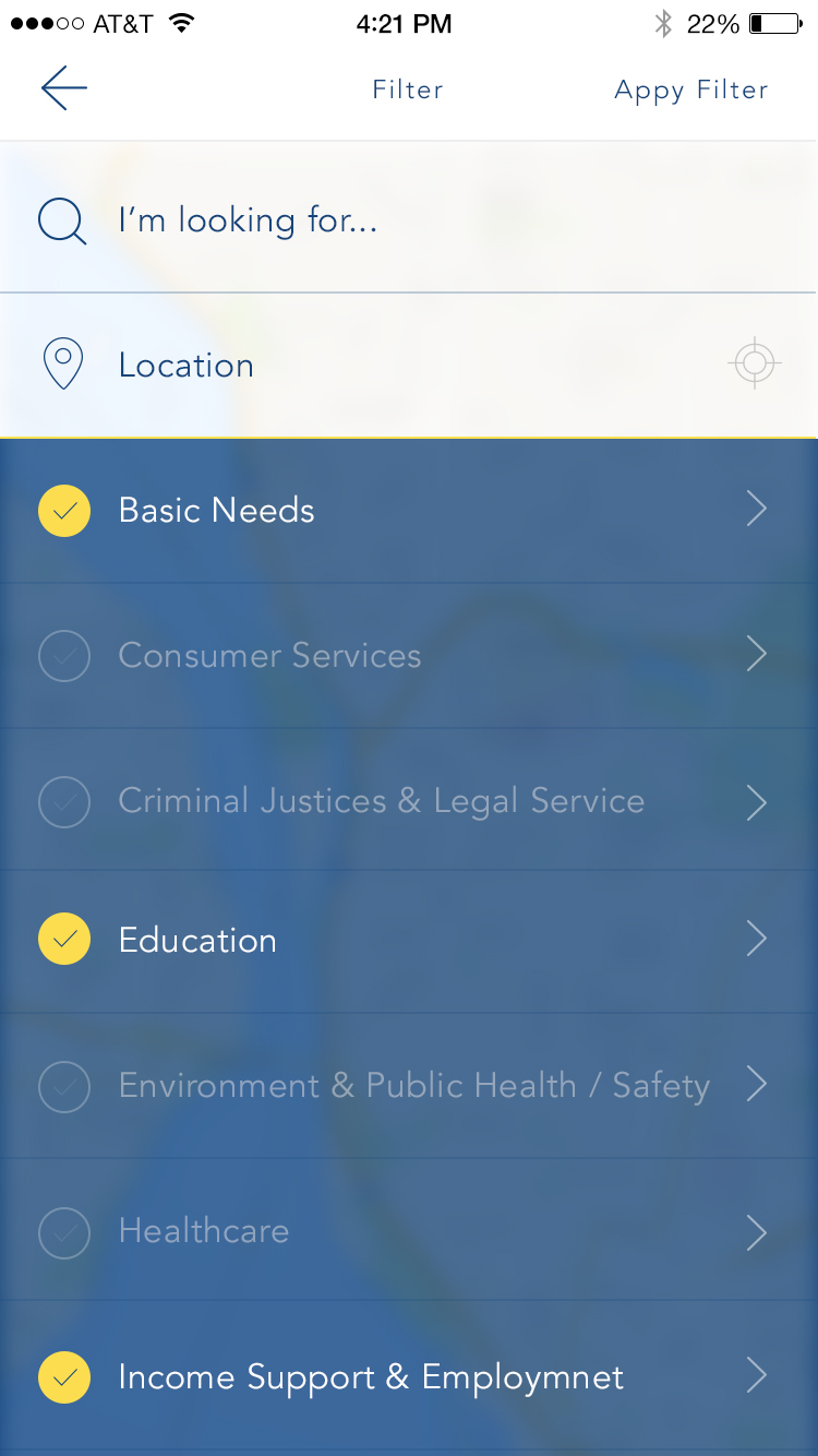 Arounja filter overlay for refining results
