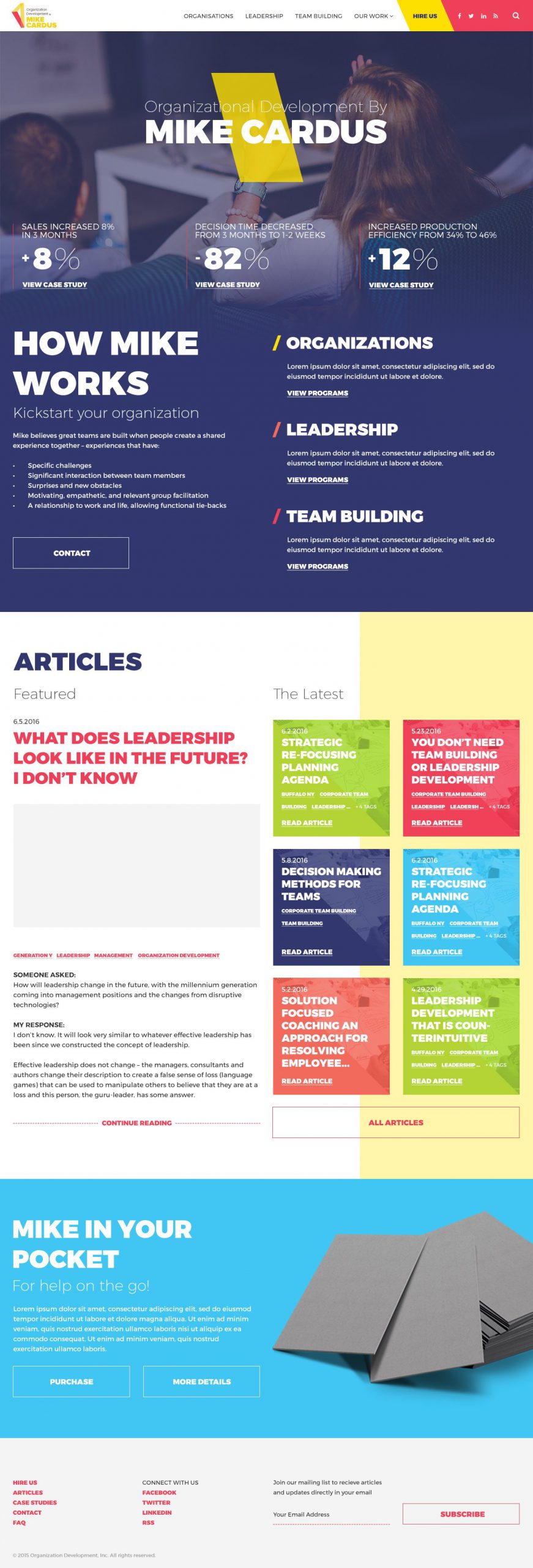 Mike Cardus early homepage concept