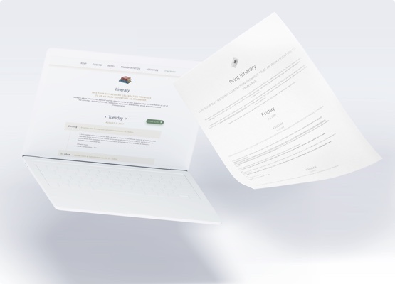 Printable itinerary view for offline access