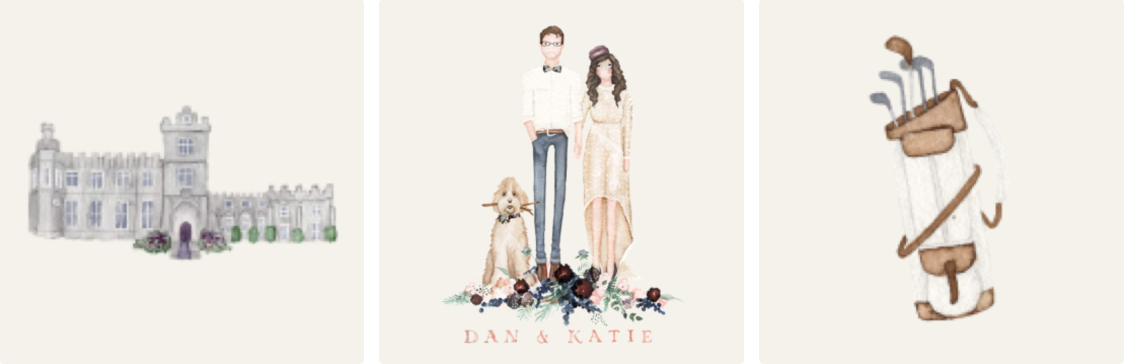 DanandKat.ie illustrated homepage variations