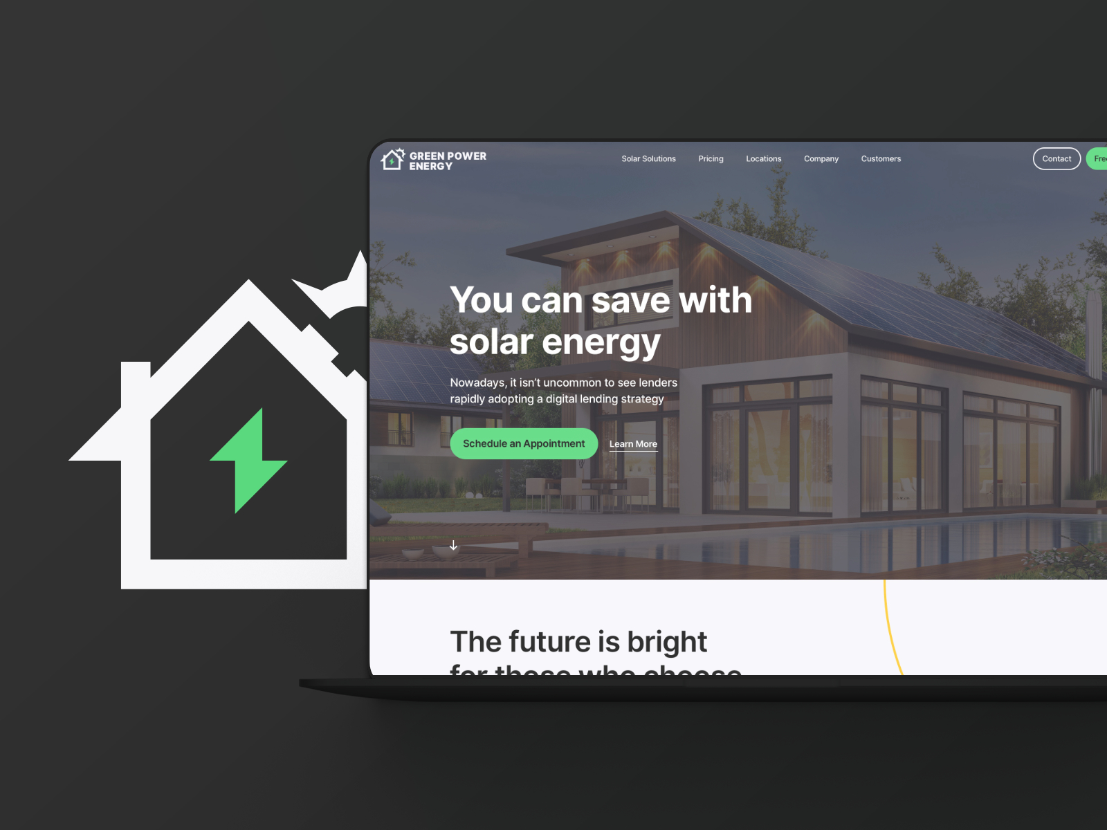 Green Power Energy website on a device