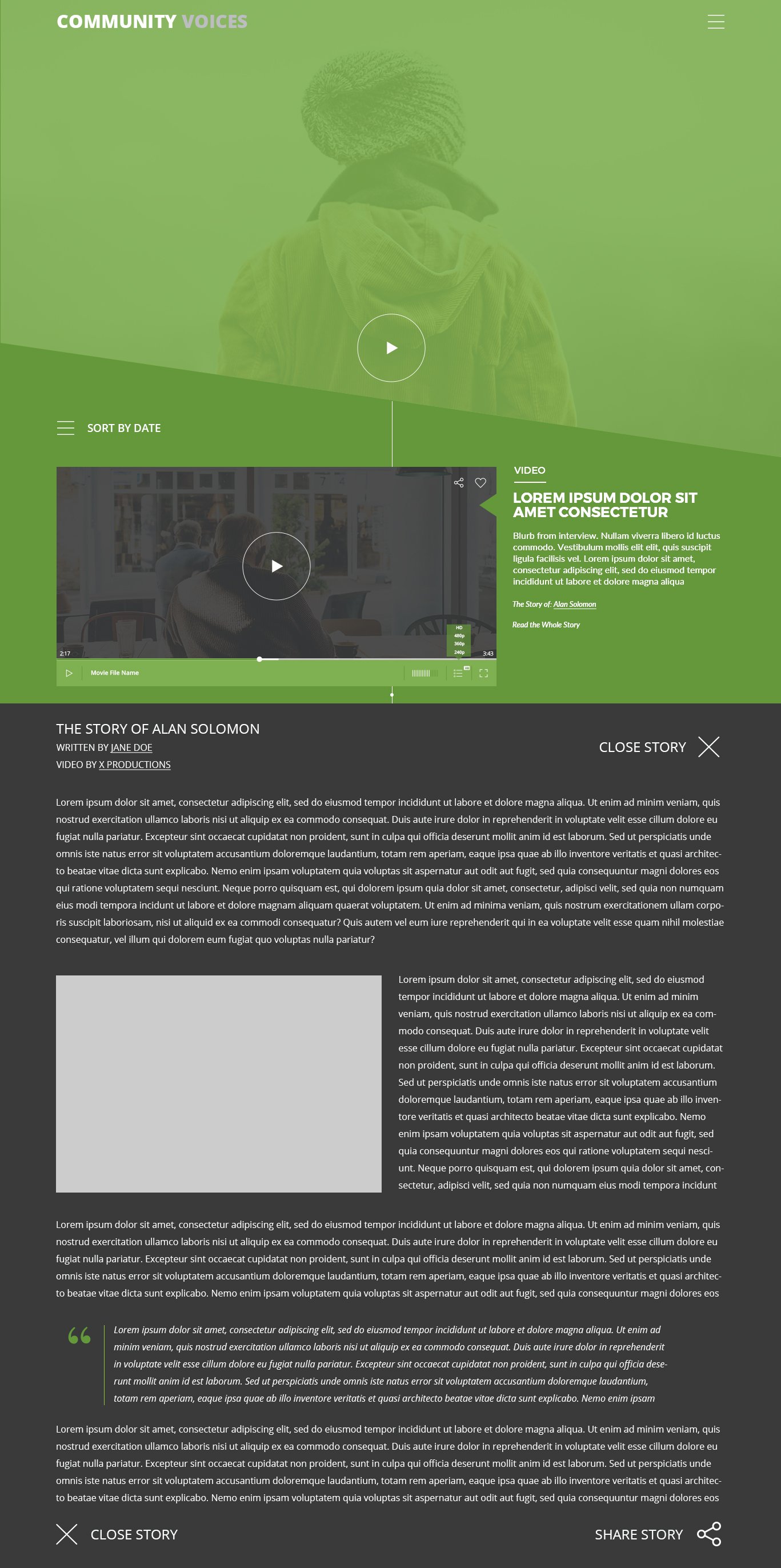 Community Voices multimedia concept with story