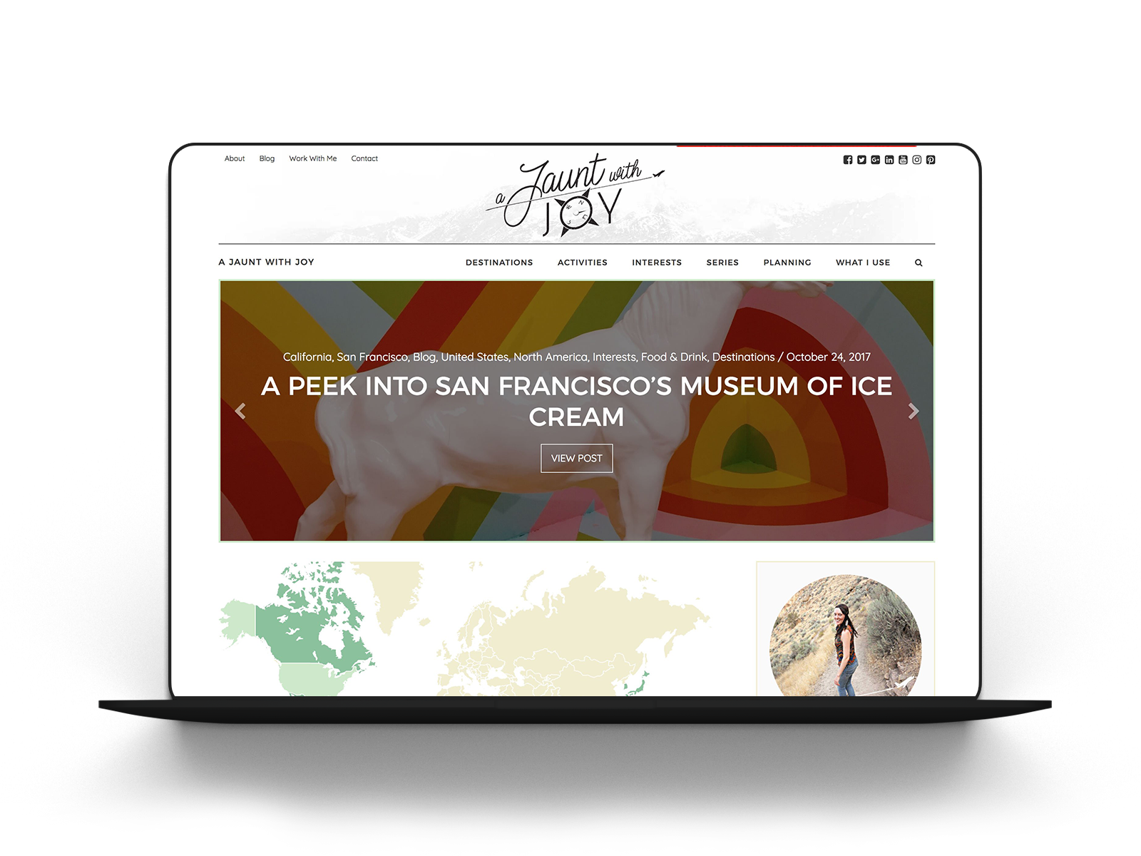 A Jaunt with Joy homepage on a device