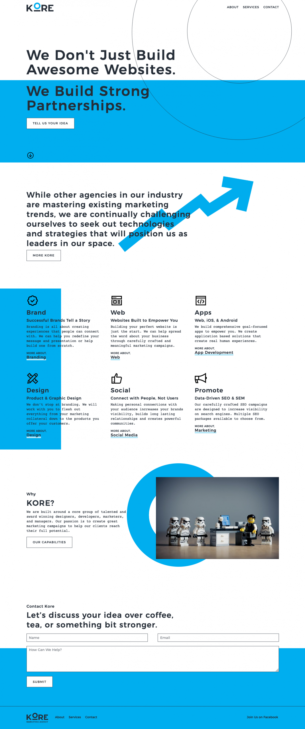Kore Marketing Agency homepage