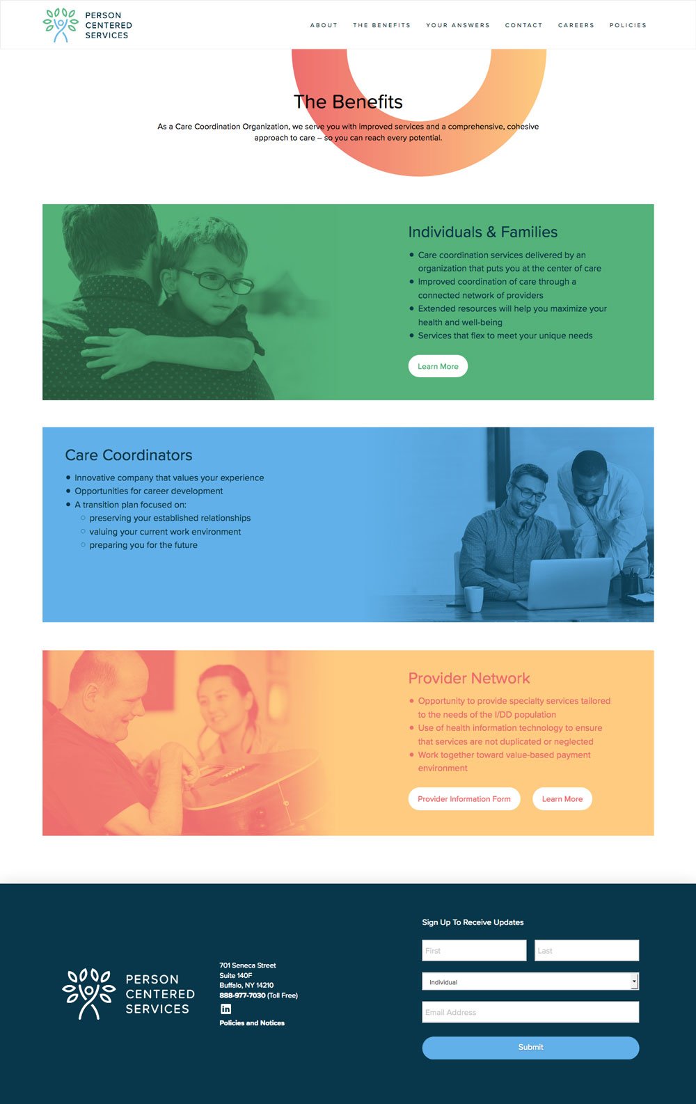 Person Centered Services benefits page