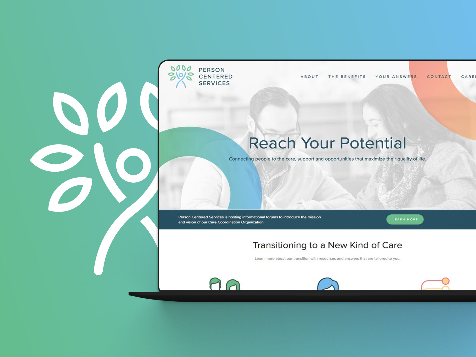 Person Centered Services branding and website