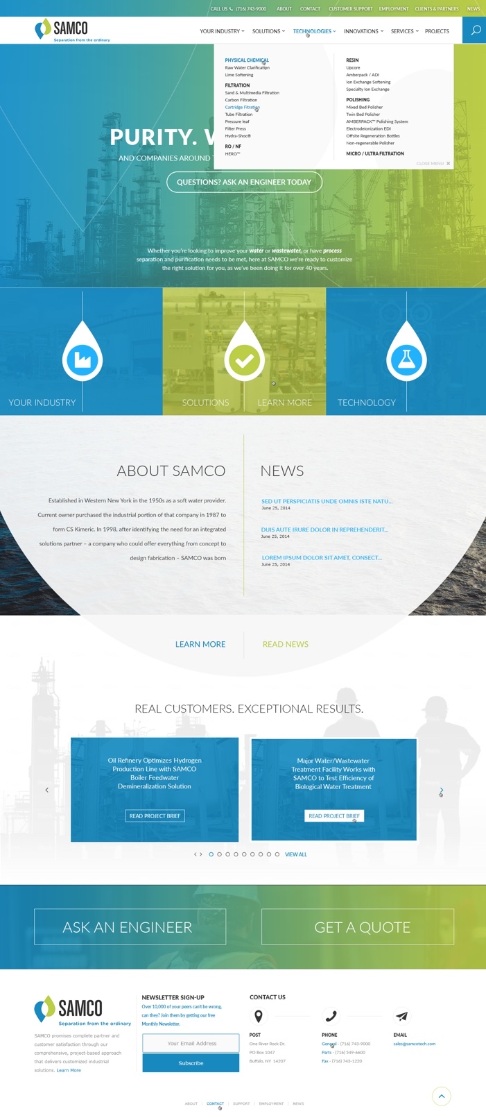 SAMCO homepage long scroll