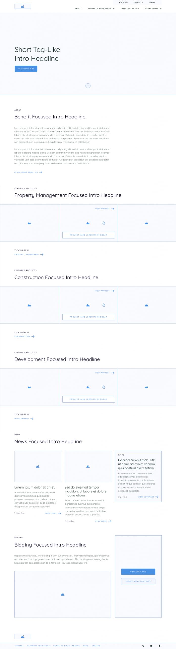 Savarino homepage wireframe