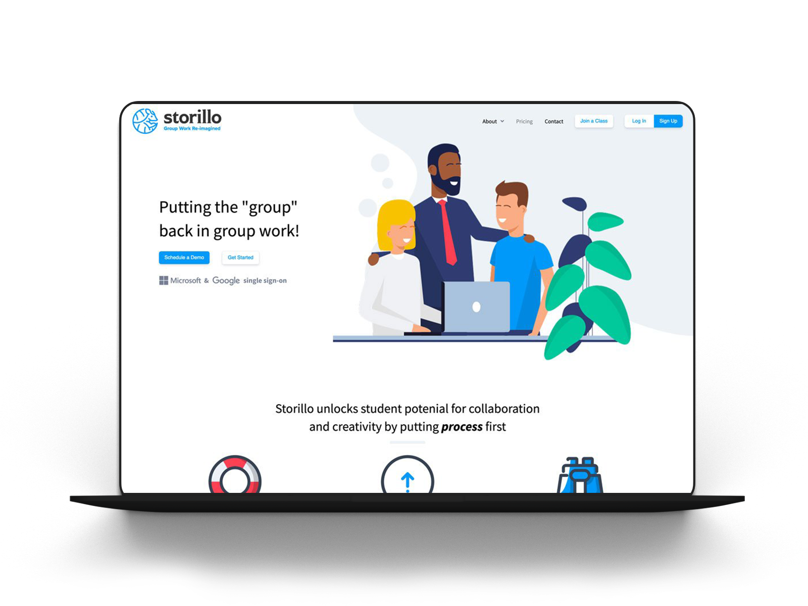 Storillo homepage on a device